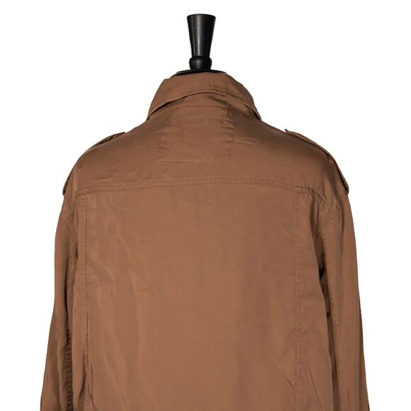 H&M Women's Brown Utility Jacket Oversized Field Cargo Twill Button Coat Small - Picture 7 of 10
